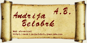 Andrija Belobrk vizit kartica